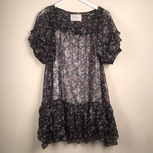 Max Mara Babydoll Dress Blue Floral Made in Italy